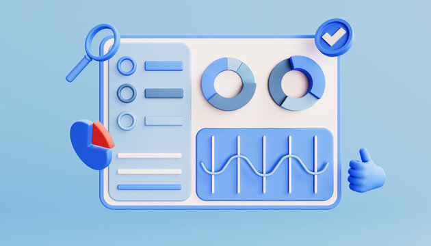 3D SEO Optimization, web analytics and seo marketing concept. 3d render 