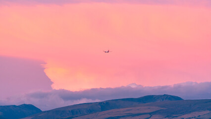 Wall Mural - Beautiful pink sunset for wallpaper