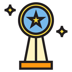 Winner success icon symbol vector image. Illustration of reward champion win championship bedge design image 