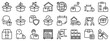Line icons about moving service. Line icon on transparent background with editable stroke.