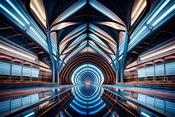 abstract futuristic tunnel