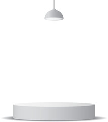 Aufkleber - Cylindrical podium 3D minimal scene isolated on white background.