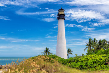 Canvas Print - Cape Florida Lighthouse, Key Biscayne, Miami, Florida, USA	