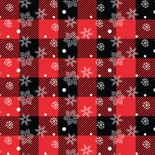 	
Christmas Check Seamless Pattern With Snowflakes Red Christmas Pattern Checkered Christmas Plaid