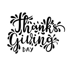 Wall Mural - Handwritten lettering for Thanksgiving Day. Vector