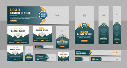 web banner design template set, horizontal header web banner, modern multicolor cover header backgro