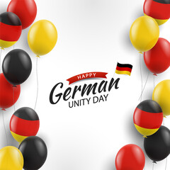 Vector Illustration of German Unity Day. Background with balloons
