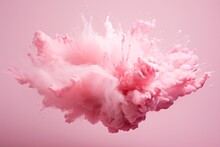 Pastel Pink Paint Explosion Minimalistic Wallpaper. AI Generated