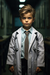 Little boy as a doctor. Generative AI