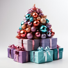 Sticker - Baubles christmas tree and gift boxes