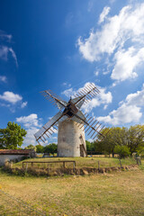 Sticker - Vensac windmill,  Gironde department, Nouvelle-Aquitaine,  France