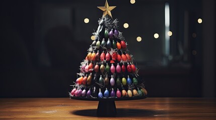 Sticker - christmas tree with lights