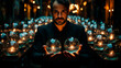 © ARAMYAN - a man holding a glowing crystal ball in his hands