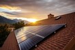 Solardach auf einem Haus. Solaranlage auf dem Dach angebracht zur Ökostrom Gewinnung.