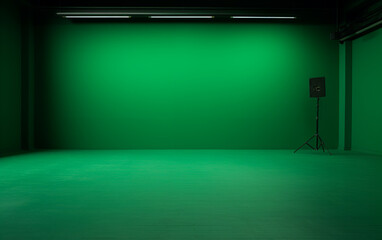 Wall Mural - Green Screen Empty Studio Background