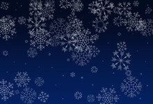 Gray Snowflake Vector Blue Background. Xmas