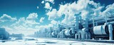 Fototapeta Niebo - widok wielu klimatyzatorów, pomp ciepła przemysł grzewczy