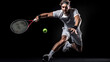 © piai - Tennis player practicing tennis. Generative AI