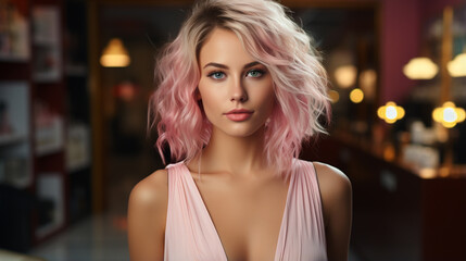 young woman with beautiful curly hair