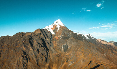 Wall Mural - aerial drone photo of the Andes Mountains in Peru