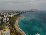 Fototapeta  - aerial photo with drone of Lima, capital of Peru