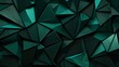 Black dark green teal jade abstract background. Geometric shape 3d effect. Triangle polygon line angle. Color gradient. Folded origami mosaic. Rough grain grungy. Brushed matte shimmer. generative AI