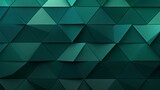 Fototapeta Konie - Black dark green teal jade abstract background. Geometric shape 3d effect. Triangle polygon line angle. Color gradient. Folded origami mosaic. Rough grain grungy. Brushed matte shimmer. generative AI