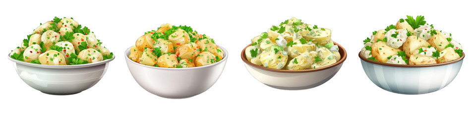 Wall Mural - Potato Salad clipart collection, vector, icons isolated on transparent background