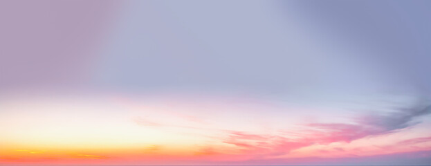 Wall Mural - dark blue blurry red light soft panorama sunset sky background with pink clouds