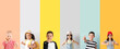 © Pixel-Shot - Collage of happy little children showing thumb-up gesture on color background