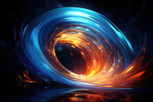 Abstract Cyan Blue Spiraling Tunnel