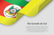 3d ribbon with flag Rio Grande do Sul. Brazilian state. isolated on white background