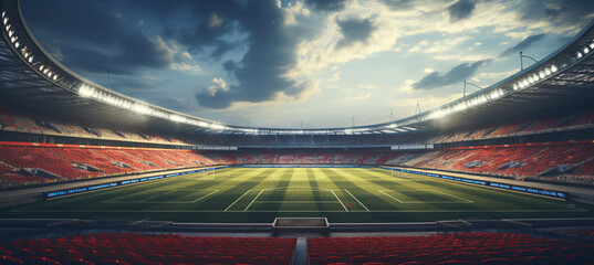 Soccer football stadium with floodlights