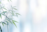 Fototapeta Sypialnia - An ethereal scene of a bamboo gentle light background with a tranquil and calming atmosphere. Soft white bamboo stalks are gently lit by a diffused light from the window, creating a serene