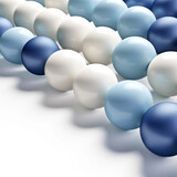 Fototapeta Perspektywa 3d - 3d render background of a group of blue and white balls in a row