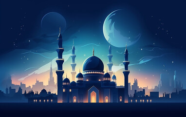 Flat ramadan kareem illustration