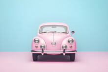 Classic Antique Cars On A Pastel Background