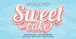 Sweet Cake Text Style Effect. Editable Graphic Text Template.