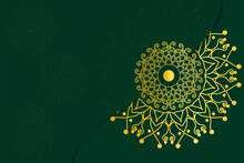 Vector Luxury Mandala Background Green And Gold Design Vector