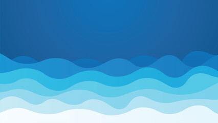  Papercut sea wave pattern design background	