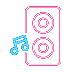 Sticker - speaker music neon vibration