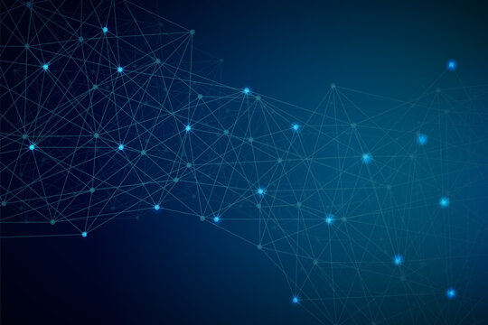 Abstract polygonal space. Triangles with connecting dots and lines. Background concept for your design