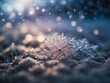 © dirgananda - Christmas Tree Branch with Snowflakes Illuminated at Night