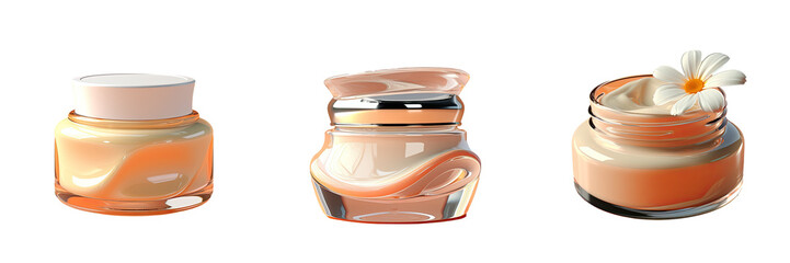 Sticker - isolated cream jar on transparent background