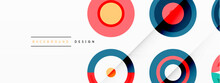 Colorful Circles In A Grid Composition Abstract Background. Design For Wallpaper, Banner, Background, Landing Page, Wall Art, Invitation, Prints, Posters