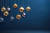 Fototapeta Mapy - Christmas Background with Ornaments, Baubles, Globes
