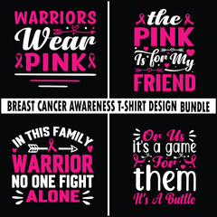 Breast Cancer Awareness T-Shirt Design Bundle
