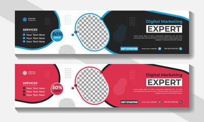 linkedin banner for your corporate business with abstract shape