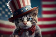 Illustation Of Angry Cat Pointing Wt Finger Like Uncle Sam Vote Concept.