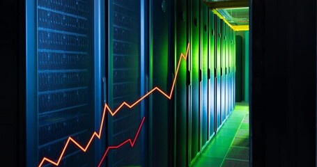 Poster - Animation of growing graphs over data server systems in server room